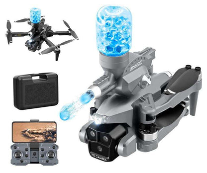 Dron K11 Max Shoot Triple Cámara Dispara Bolitas Hidrogel Negro